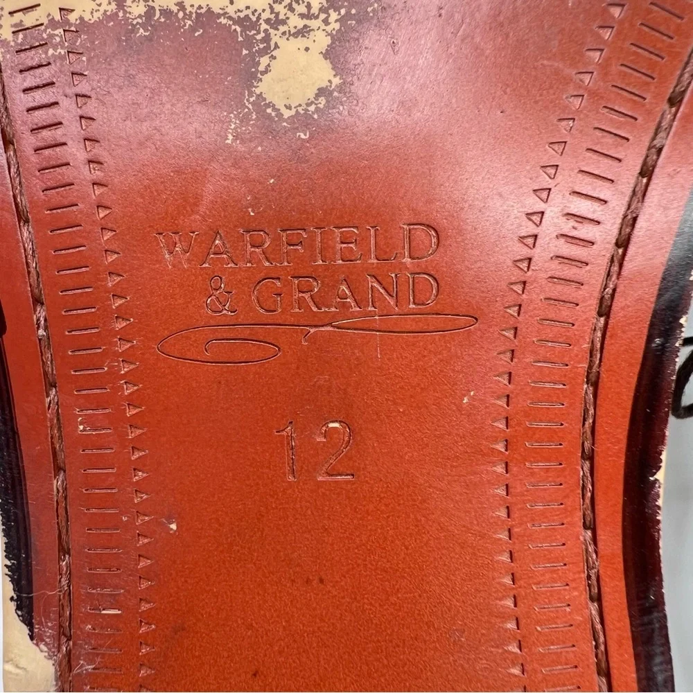 Warfield & Grand Sutton Tan Leather Lace Up Oxford Men’s Dress Shoes Size 12